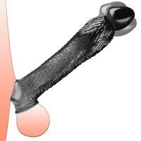 Reusable Penis Sleeve with Vibrator Penis Ring,3.14 inch Clear Penis Sleeve Cock Ring Extender UltraSoft Silicone Penis Enlarger for Couples Vibratin