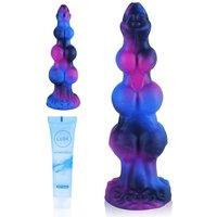 7.67 Monster Dildo Fantasy 3 Knots Dildo, Soft Silicone Anal Knotted Horse Dildos, Small Dog GSpot Dildos with Big Suction Cup,Anal Sex Toy for Begi