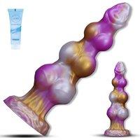 7.67 Small Beginner Monster Silicone Dog Knot Dildo Fantasy Dragon Dildo with 3 Dog Knots, Thick Anal Dildos with Big Suction Cup,Honse Dildos for G