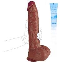 14 Inch Big Brown Dildo 3.2LB Giant XXL BBC Monster Dildo with Strong Suction Cup for Hands-Free Play Massive Penis with Big Balls Adult Sex Toys & Ga