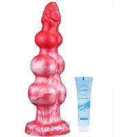 7.67 Small Monster Silicone Dildo Fantasy Horse Dildos with 3 Big Knots, Thick Anal Dildo with Strong Suction Cup, Dragon Dog Knot Dildos for Women S