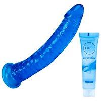 7.9'' Soft Realistic Dildo Sex Toys with Suction Cup for Hands-Free Play,Thick Dildos Suitable for Beginner Women Men with Thin and Slim Poke (Blue, 6