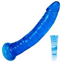 9.8 Inch Big Realistic Blue Silicone Dildo for Women Soft Anal Dildo Adult Sex Toys Suction Cup Dildos for Hands-Free Play Suitable for Women/Men/Gay/