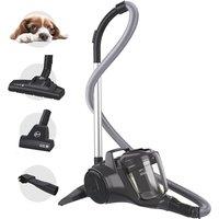 Hoover HP1 Pet Powerful Cylinder Vacuum Cleaner with Pet Hair Tool - Bagless, Compact, Lightweight, Corded, Washable EPA Filter, Large 2L Bin Capacity