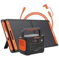 Jackery Explorer 1000V2 Portable Power Station (2024 New) + 2x 100W Solar Panels + 5M Extension Cable, 1070Wh LiFePO4, 1500W AC & 100W USBC Output, 1