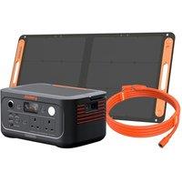 Jackery Explorer 500 v2 Portable Power Station + 100W Solar Panel + 5M Extension Cable, 230V/500W Pure Sine Wave Solar Generator, 500W AC Output Power