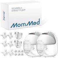 MOMMED Double Breast Pumps, Breast Pumps Hands Free with 3 Mode & 12 Levels, Rechargeable, LeakProof Design Electric Breast Pumps, 24 mm Wearable Bre