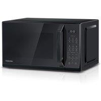 TOSHIBA Black Mirror Microwave 20Liter 800W Digital Solo Small Microwave With 11 Power Levels, One Touch Express Cook with 6 Auto Menus, Defrost, Digi