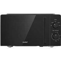 COMFEE' 20L Compact Microwave, 700W Black Solo Manual Microwave with Inverter,5 Power Levels,Quick Defrost,Easy Clean,Dial Timer,Small for Kitchen- CM