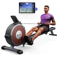MERACH Rowing Machine for Home Gym, 16 Resistance Levels, Quiet Magnetic Rower Machine, Improved Double Rails for Increased Stability, Easy Assembly,
