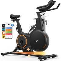 MERACH Exercise Bike with LED Display, Stationary Bike with Exclusive App for Customized Exercise Plans, Quiet Indoor Cycling Bike Exercise Equipment