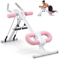 MERACH Ab Machine, Abs Workout Equipment, Adjustable Ab Trainer Machine for Abs Workout at Home Gym, Foldable, Knee Protection Pink