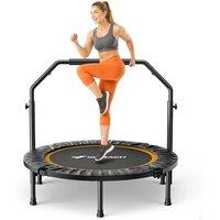 MERACH Mini Trampoline Fitness Adults  40''/48'' Foldable Trampolines Max Load 330lb, Indoor Trampoline for Exercise Training Quiet 40''  Include Ha