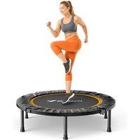 MERACH Mini Trampoline Fitness Adults  40''/48'' Foldable Trampolines Max Load 330lb, Indoor Trampoline for Exercise Training Quiet 40''  Without Ha