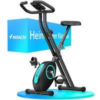 MERACH Folding Exercise Bike, Home Trainer with LCD Display, 16Level Magnetic Resistance Foldable Stationary Exercise Bike, Comfortable Seat, SpaceS