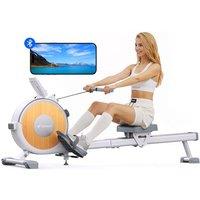 MERACH Rowing Machine for Home Gym, 16 Resistance Levels, Quiet Magnetic Rower Machine, Improved Double Rails for Increased Stability, Easy Assembly,