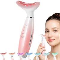 Led Therapy Facial Neck Lifting Messager, Red Light Therapy Wand 7 Color 3 Modes Microcurrent Face Lift Device AntiAging Led Photon Therapy (Pink&7co