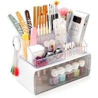 Nail Drill Bit Holder - Makeup Organizer Case for Brush - Beauty Cosmetic Storage Box for Dresser Countertop and Bathroom Vanity