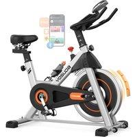 YOSUDA 2026 New Exercise Bike, Indoor Spin Bike for Home Use 85 lbs Resistance, HR Monitor, LCD & App, Silent Magnetic, Tablet Holder, 8-Level Sea