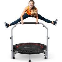 B BCAN Rebounder Trampoline for Adults, 102cm Foldable Mini Trampoline, Adjustable Foam Handle & Upgraded Stability, Exercise Trampoline Indoor Workou