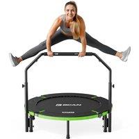 B BCAN Rebounder Trampoline for Adults, 102cm Foldable Mini Trampoline, Adjustable Foam Handle & Upgraded Stability, Exercise Trampoline Indoor Workou