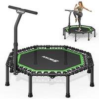 BCAN 51 Inch Octogonal Mini Trampoline, Max Load 450 Lbs, Fitness Trampoline with Adjustable T-Handle Bar, Quiet Elastics, Bigger, More Stable, Exerci