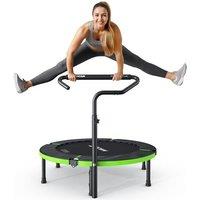 B BCAN Rebounder Trampoline for Adults, 102cm Foldable Mini Trampoline, Adjustable Foam Handle & Upgraded Stability, Exercise Trampoline Indoor Workou