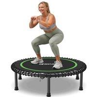 BCAN Foldable Mini Trampoline 102/122cm Fitness Trampoline for Adults with Heavy Duty Rubber Ropes, Stable and Quiet Training Equipment, Ideal for Ind