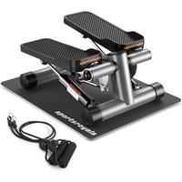 Sportsroyals Stair Stepper for Exercises-Twist Stepper with Resistance Bands and 150 kg Weight Capacity Grey