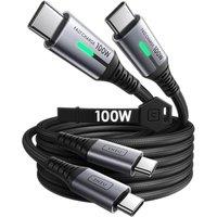 INIU USB C Cable, [2 Pack 2m 100W] 20V/5A PD QC 4.0 Fast Charging USB C to USB C cable, Nylon Braided Phone Charger Type C Data Cord for iPhone 17 iPa