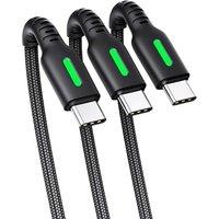 INIU USB C Charger Cable, [3 Pack, 2+2+0.5m] USB A to USB C Cable 3.1A Fast Charging, Braided Phone Charger Type C Cable for iPhone 15 S23 S22 Switch