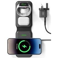 INIU Wireless Charger, 3 in 1 Wireless Charging Station Magsafe Charger, Qi Certificate Multi Charger Stand Travel Friendly for iPhone 16/15/14/13/12