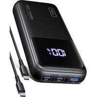 INIU 65W Power Bank, 20000mAh Portable Charger, High Capacity USB C *2 + USB A External Battery Pack, Travel Powerbank for MacBook Pro iPad Steam Deck