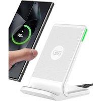 INIU Wireless Charger, [White, 15W] Fast Wireless Charging Stand Qi Certified for iPhone 17 16 15 14 13 12 11 Pro Max Samsung S24 S23 S22 Google Pixel