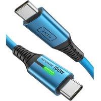 INIU USB C to USB C Charger Cable, [2m, Blue] 100W PD3.0 Type C Cable Fast Charging, Phone Charger USB-C Data Lead for MacBook Pro iPad Air iPhone 17
