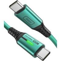INIU USB C to USB C Charger Cable, [2m GREEN] 100W PD3.0 Type C Cable Fast Charging, Phone Charger USB-C Data Lead for MacBook Pro iPad Air iPhone 17