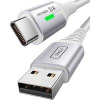 INIU USB C Charger Cable, [2m White] 3.1A Type C Cable Fast Charging, Braided USB A to USB-C Phone Charger Cable USBC for iPhone 17 16 Pro Samsung Gal