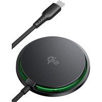 INIU Magnetic Wireless Charger, Qi2 Certified 15W Fast Mag-Safe Wireless Charging Pad with Cooling Fan & LED Light, for iPhone 17 16 15 14 13 12 Serie