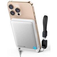 INIU Magnetic Portable Charger, Slim Qi2 Certified 10000mAh 45W Fast Charging Power Bank, Wireless Battery Pack with Foldable Stand, Travel Phone Char