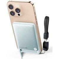 INIU Magnetic Portable Charger, Ultra Slim Qi2 Certified 5000mAh 20W Magnetic Power Bank, USB C in&Out Wireless Battery Pack with Foldable Stand, Phon