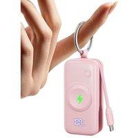 INIU Power Bank for Apple Watch, 5000mAh Wireless Portable Charger Powerbank with Built-in Cable, Slim Travel Keychain Battery Pack with LCD Display f