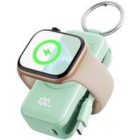 INIU Power Bank for Apple Watch, 5000mAh Wireless Portable Charger Powerbank with Built-in Cable, Slim Travel Keychain Battery Pack with LCD Display f