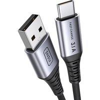 INIU USB C Charger Cable 2m 3.1A Type C Cable Fast Charging, Braided USB A to USB-C Phone Charger Cable USBC for iPhone 16 15 Pro, Samsung Galaxy S24