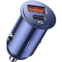 INIU Car Charger, Cigarette Lighter USB Charger Total 60W [USB C 30W+USB A 30W] 12V USB Socket, PD3.0 Fast Charge Car Phone Charger Metal Adapter for