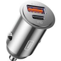 INIU Car Charger, Cigarette Lighter USB Charger Total 60W [USB C 30W+USB A 30W] 12V USB Socket, PD3.0 Fast Charge Car Phone Charger Metal Adapter for