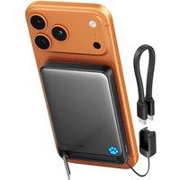 INIU for Magsafe Power Bank, Slimmest 10000mAh Qi2 Certified 15W Magnetic Portable Charger, 45W Fast Charging with Built-in USB-C Cable, Battery Pack