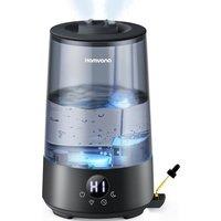 Homvana Humidifier for Bedroom, 3.6L Cool Mist Humidifiers, 360 Rotatable Mist, 34H Runtime, Quiet 16dB, Night Light, Air Humidifier for Baby, Plant