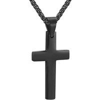 PROSTEEL Cross Necklace Mens, Cross Pendant with Adjustable Chain, Sliver Black Gold Plated Crucifix Necklace for Men 316L Stainless Steel Personalise
