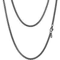 PROSTEEL Mens Necklace Chain Round Box Chain for Men Women Thin Black/Silver/Gold Plated Hypoallergenic 316L Stainless Steel Jewellery (with Gift Box)