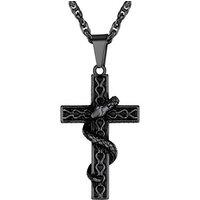 PROSTEEL Cross Necklace Snake/Ankh Pendant with Adjustable Chain 22-24 Inch, Crucifix Necklace for Men Personalised Engrave Available -With Gift Box 0